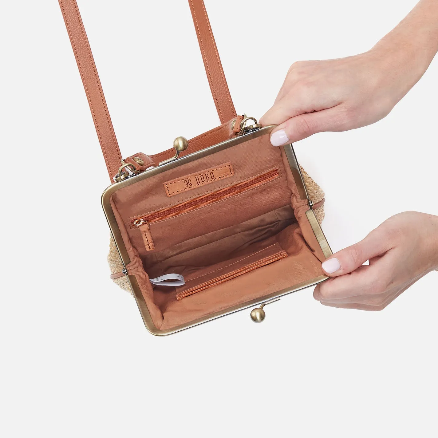 Alba Crossbody In Woven Straw - Natural Straw