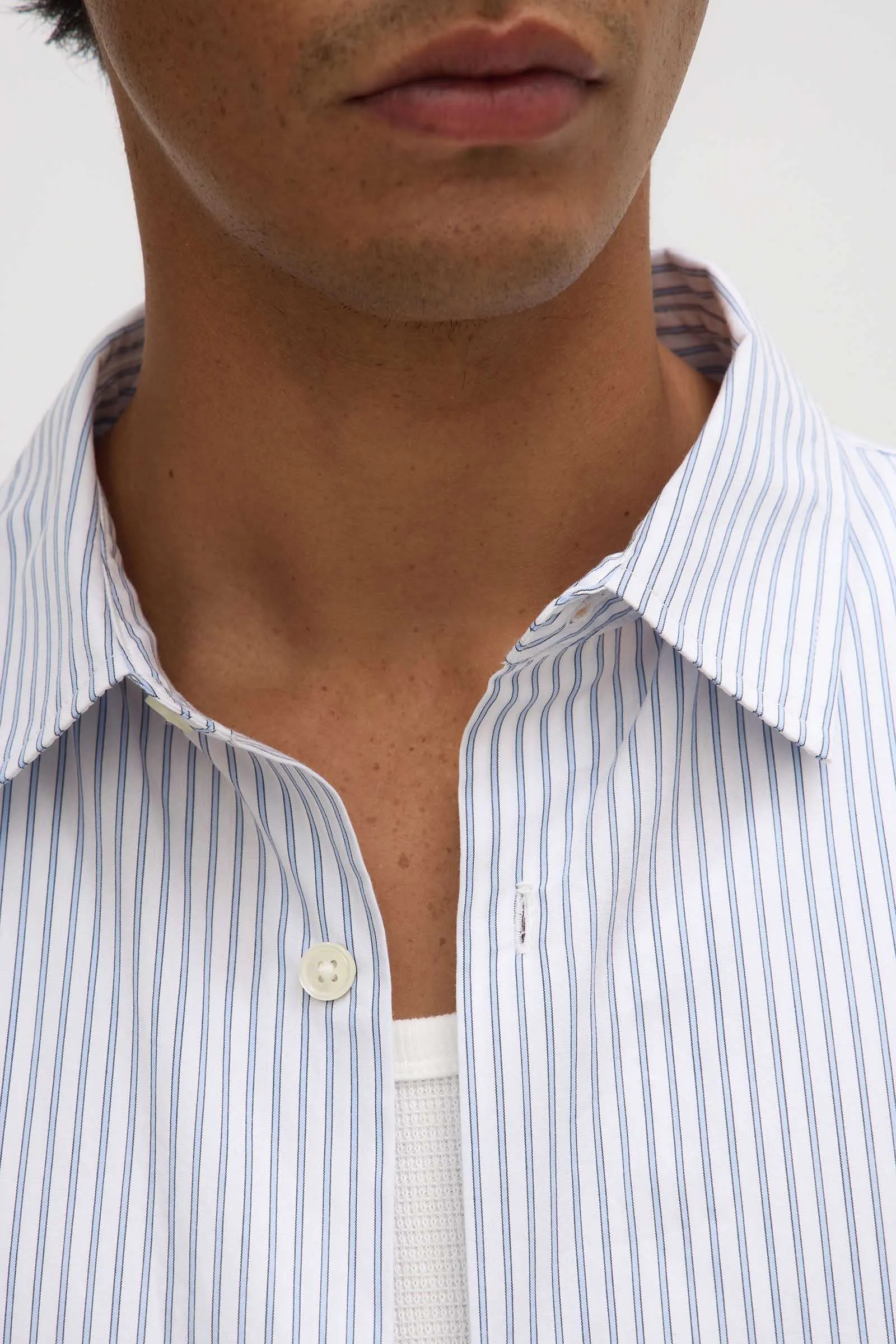 Alec Poplin Stripe Short Sleeve Shirt