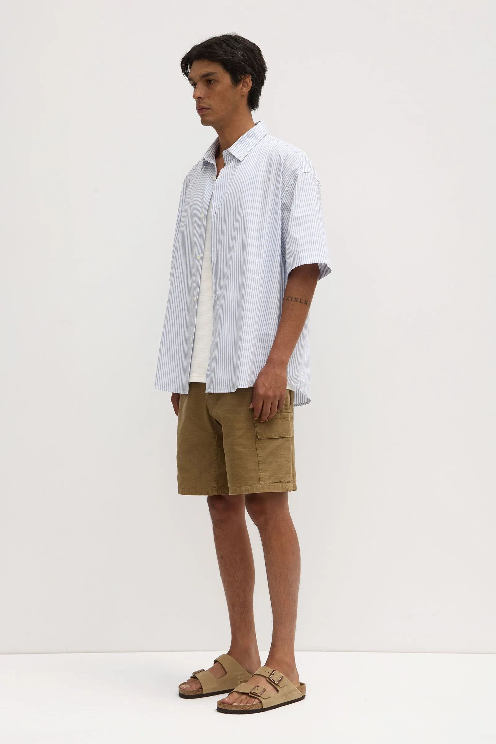 Alec Poplin Stripe Short Sleeve Shirt