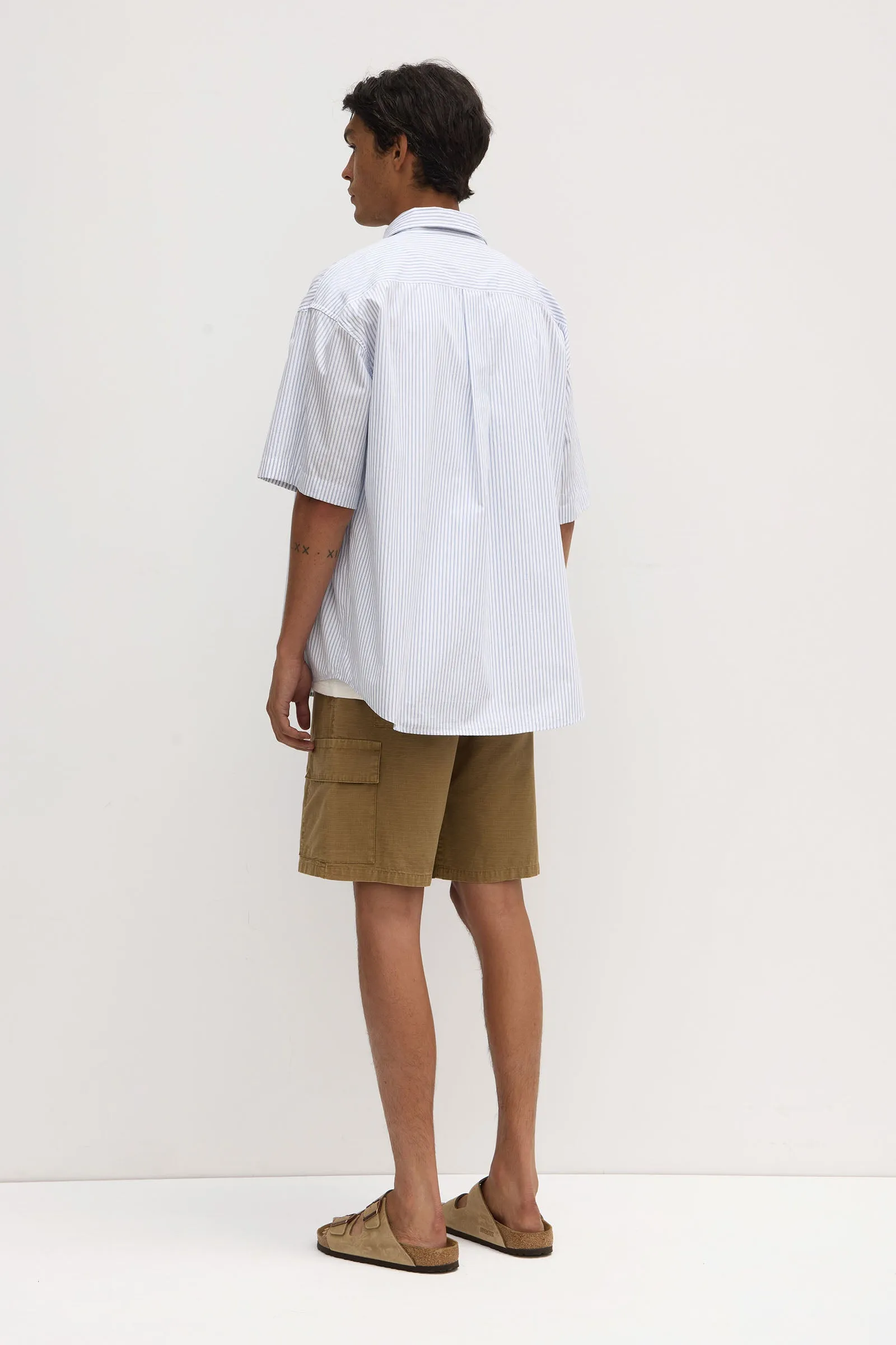 Alec Poplin Stripe Short Sleeve Shirt