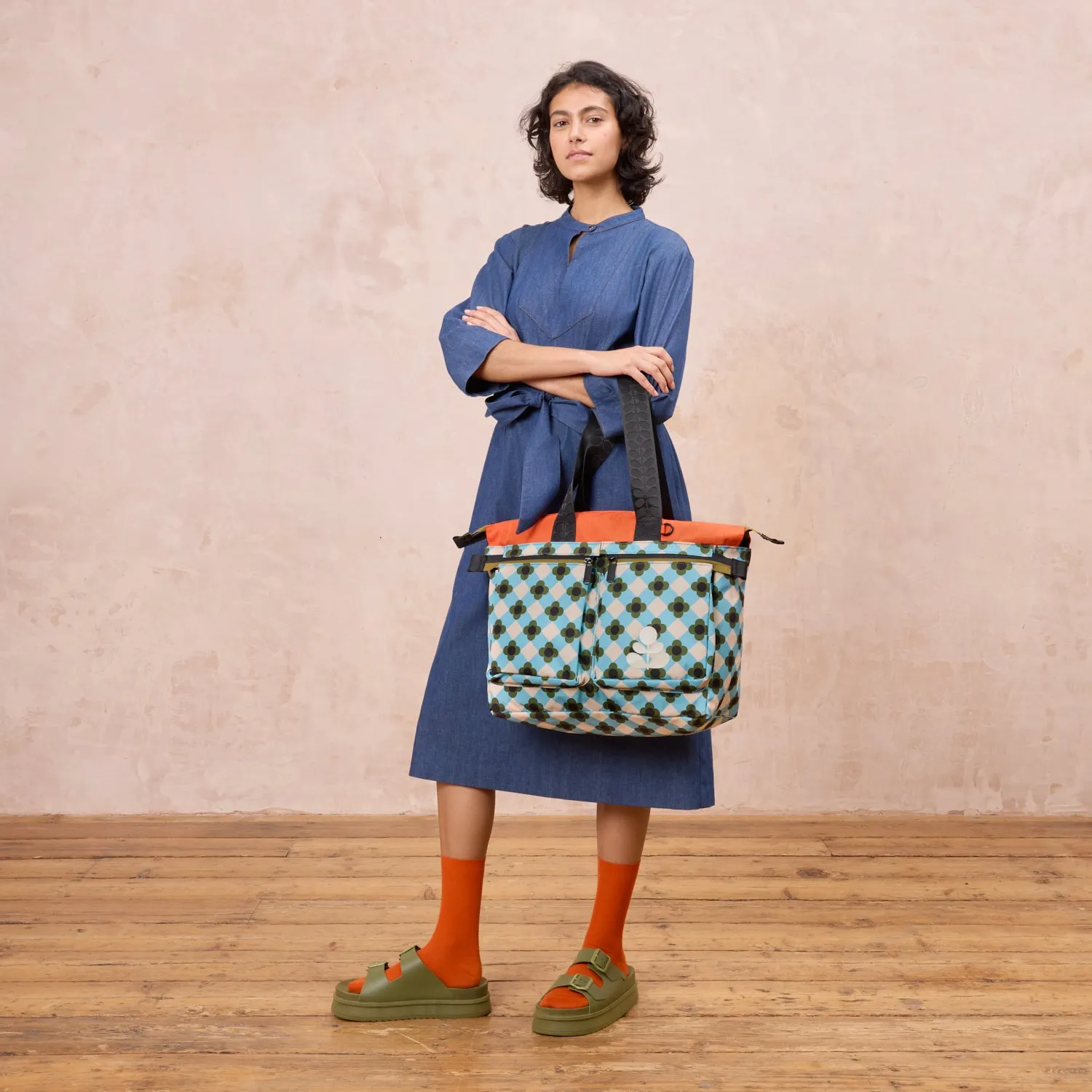 Axis Tote - Flower Check Ziggurat