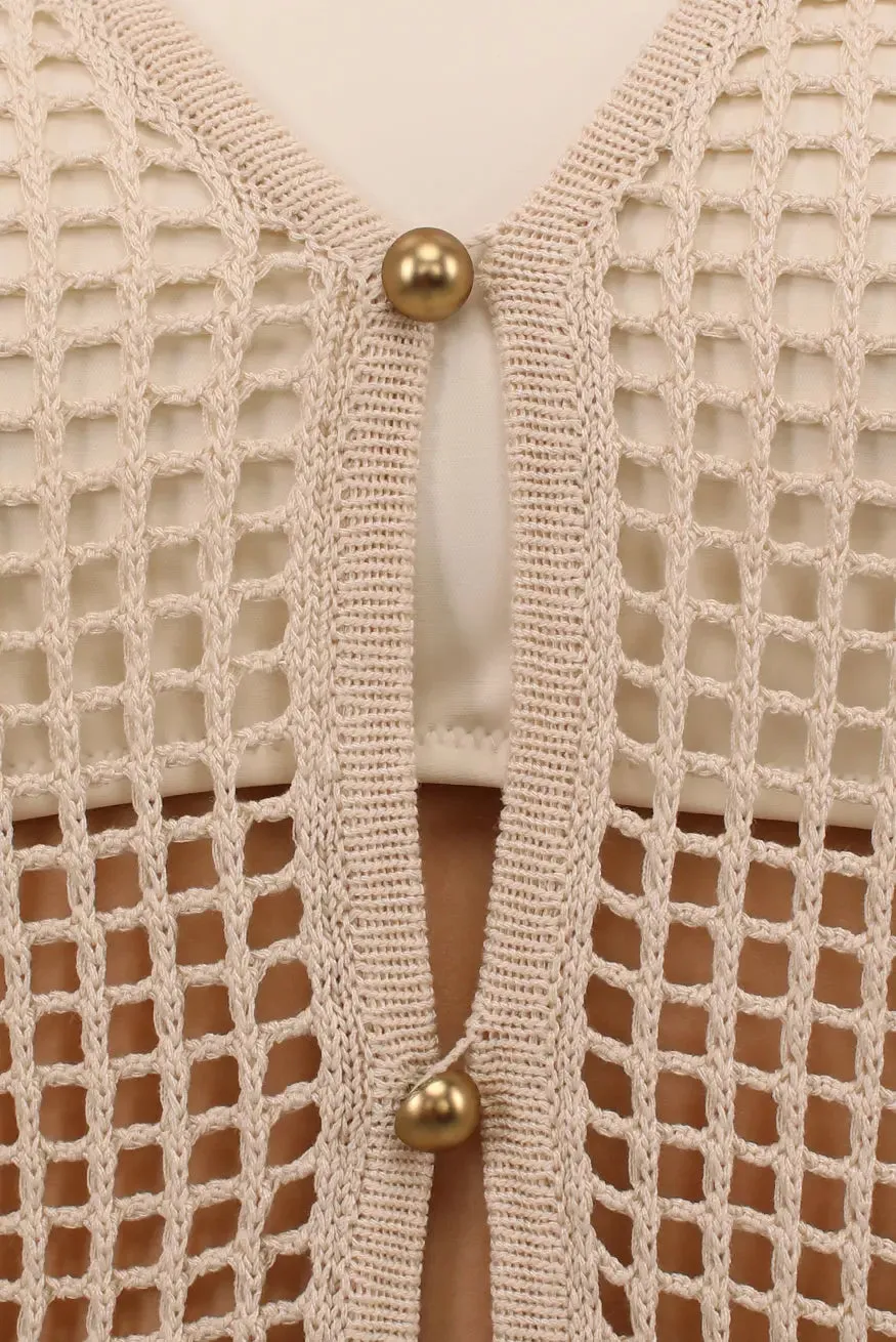 BEIGE SUNSET CROCHET COVER UP