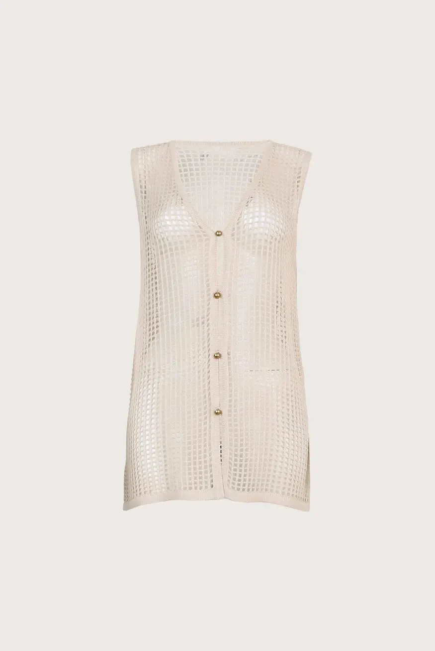 BEIGE SUNSET CROCHET COVER UP