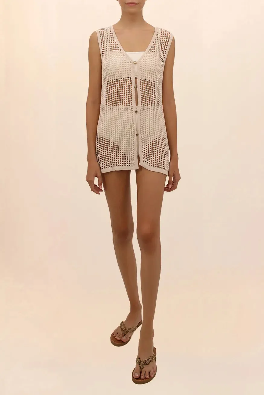 BEIGE SUNSET CROCHET COVER UP