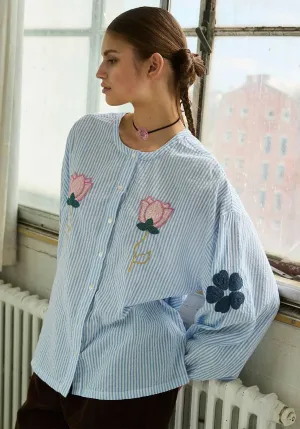 Blouse Se1432 Caro Shirt Cashmere-Blue