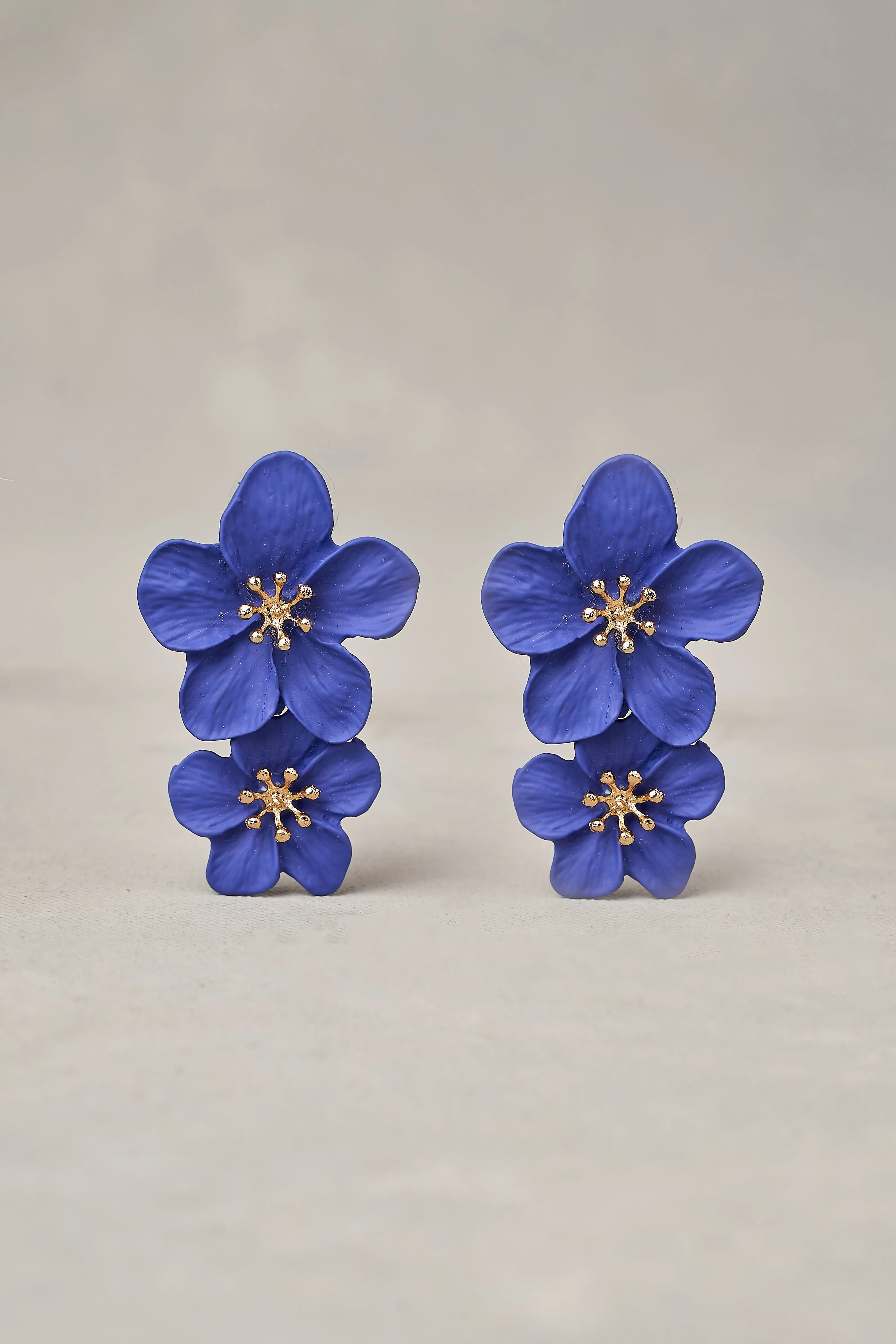 Blue Floral Earrings