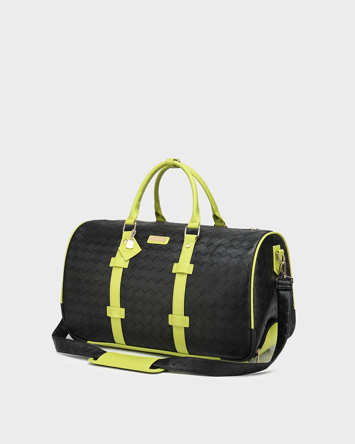 Bodega Rolling Travel Set in Black & Slyme