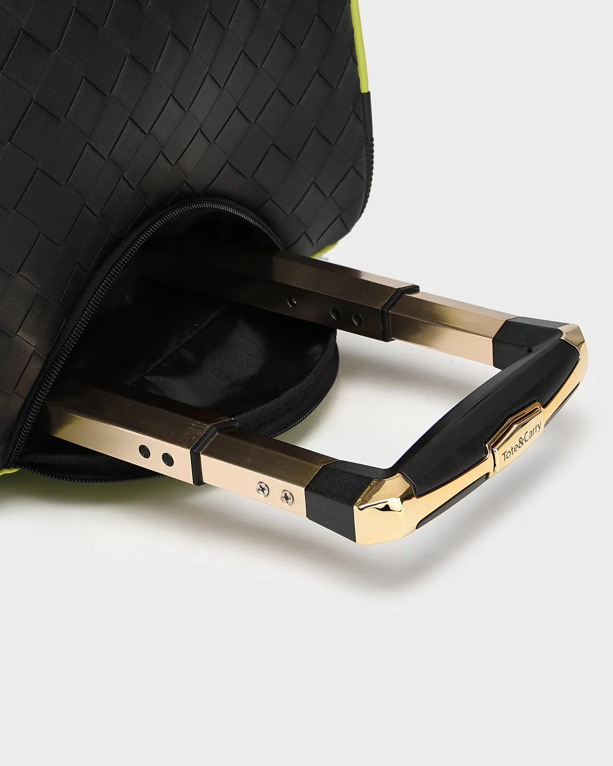 Bodega Rolling Travel Set in Black & Slyme