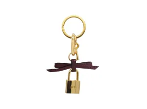 Bow and Padlock Keyring/Bag Charm - Dolomite - Wine