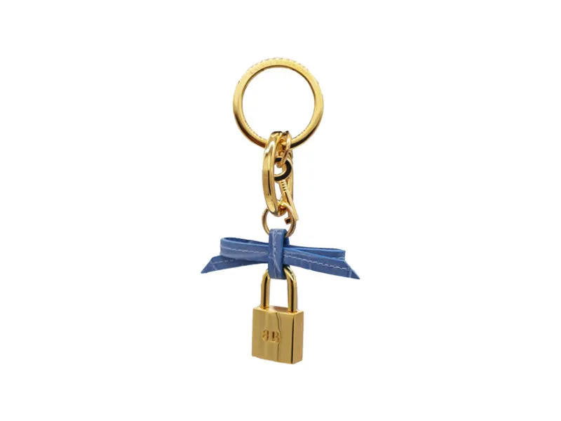 Bow and Padlock Keyring/Bag Charm - Orinoco - Bluebell