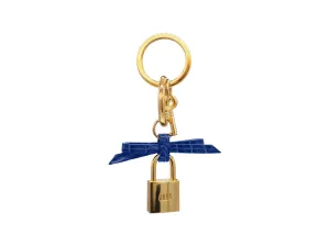 Bow and Padlock Keyring/Bag Charm - Orinoco - Cobalt