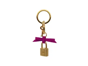 Bow and Padlock Keyring/Bag Charm - Orinoco - Cyclamen