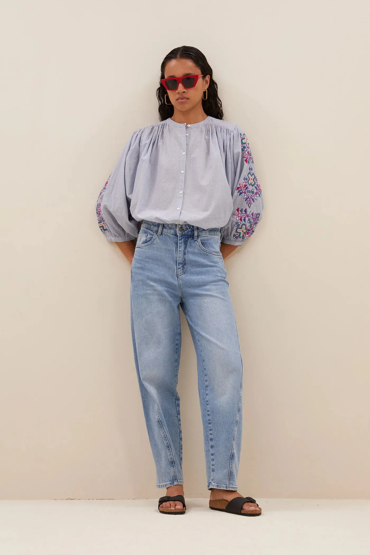 By-Bar Becky Indi Grey Blouse