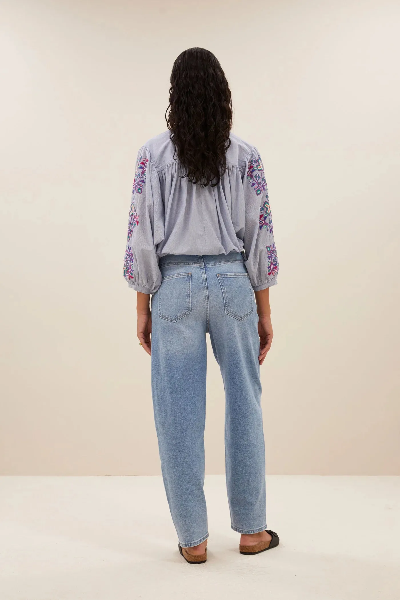 By-Bar Becky Indi Grey Blouse