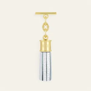 Capsule Tassel Mini | Soft Metallic Silver with Gold hardware