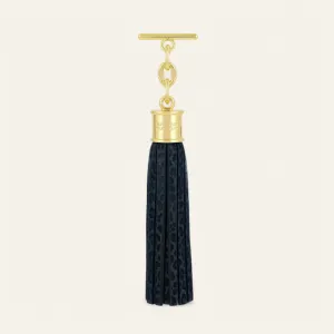 Capsule Tassel | Navy Leopard with Gold hardware