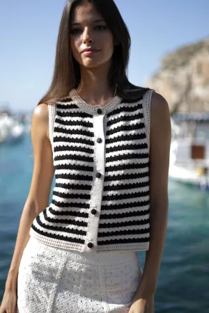 Cardigan Ana Tp46 Black-White