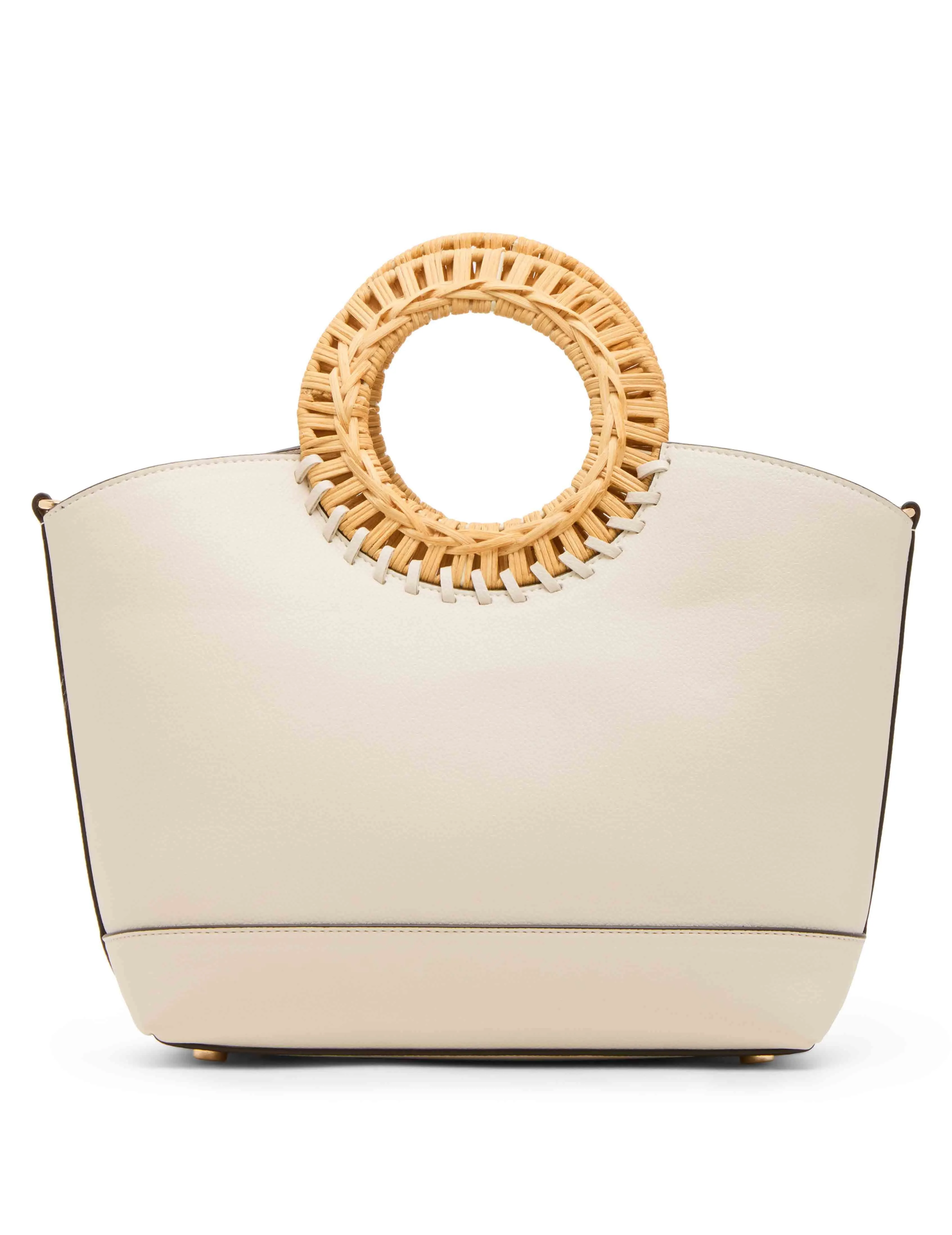 Circle Handle Tote With Convertible Strap