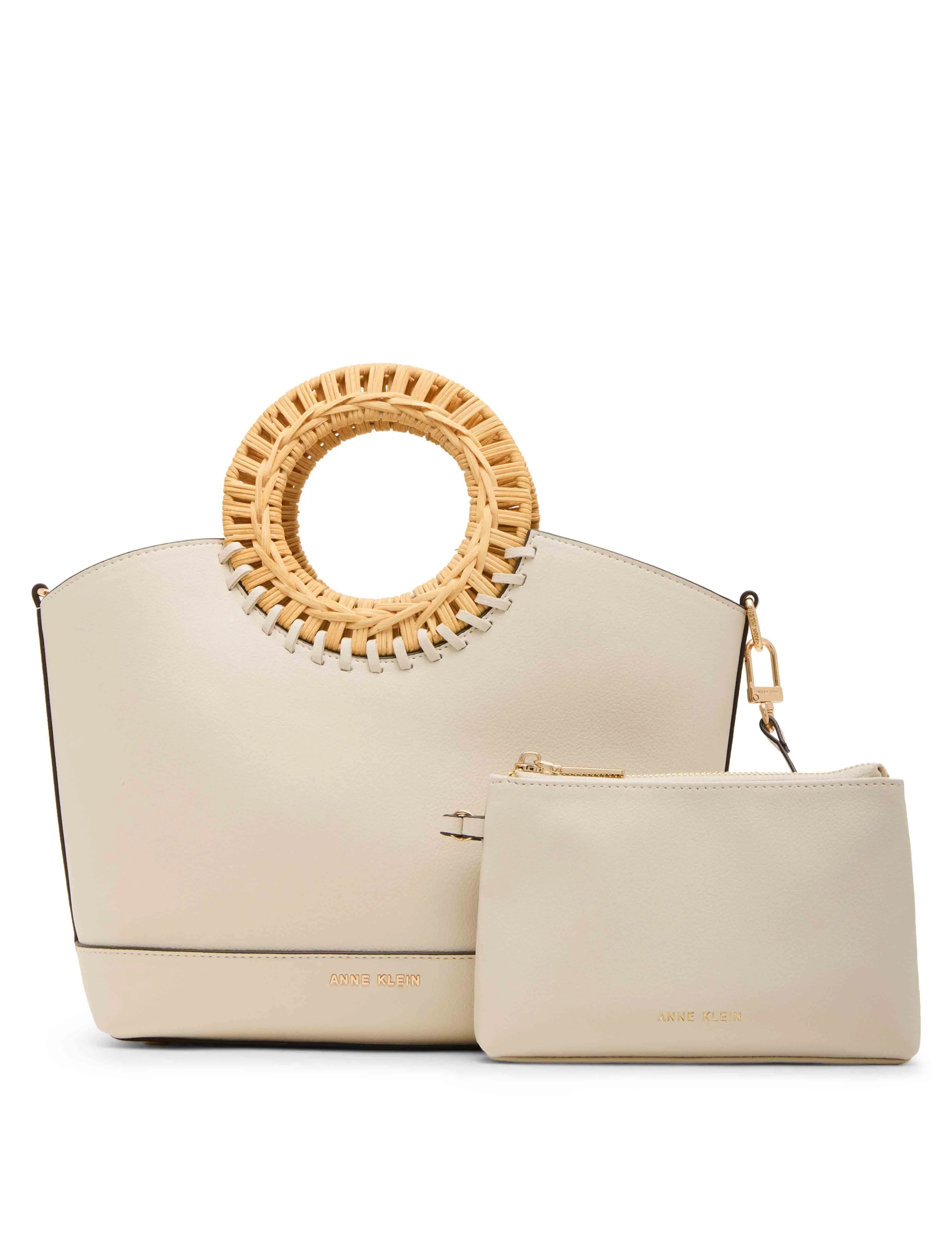 Circle Handle Tote With Convertible Strap