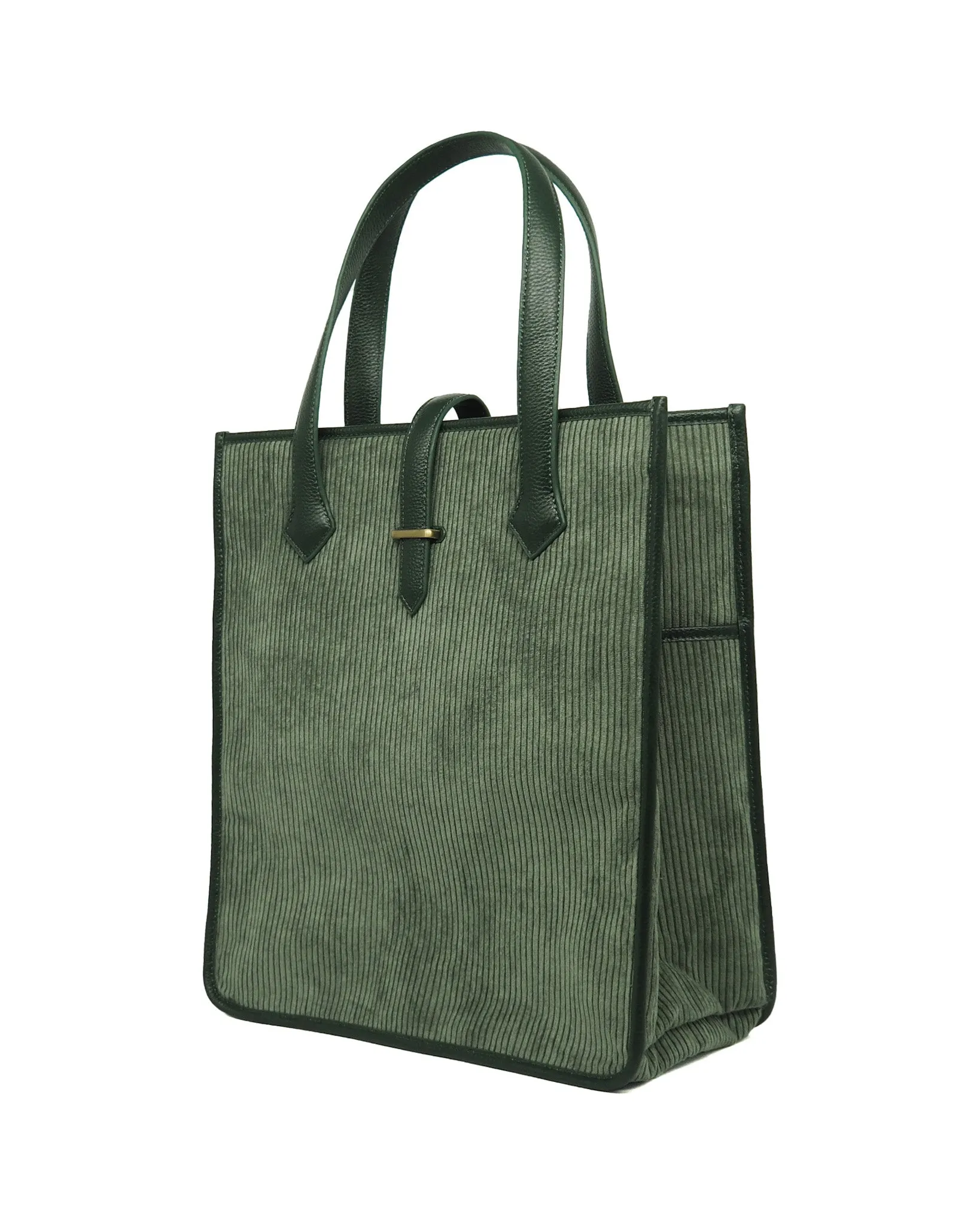 Corduroy Shopper Tote (Forest/ Dark Green)