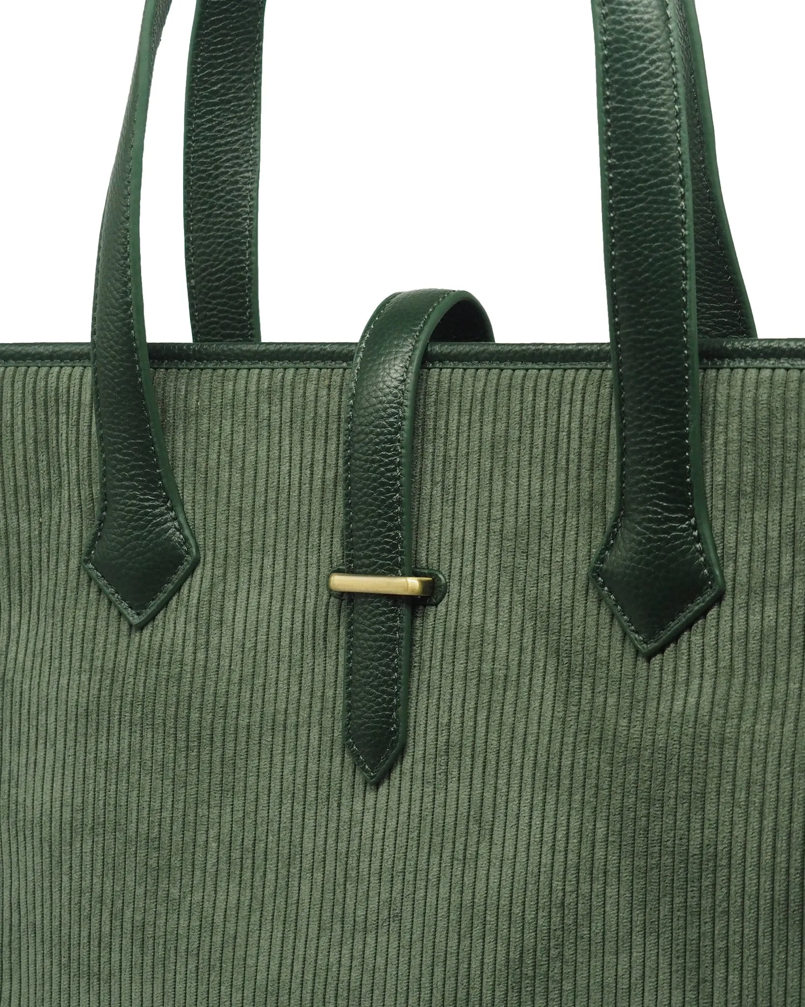 Corduroy Shopper Tote (Forest/ Dark Green)
