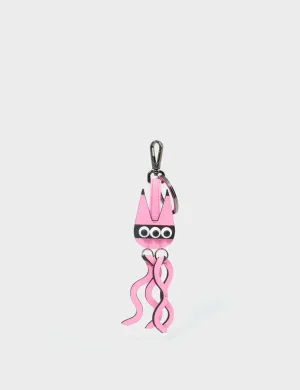 Cosmic Cat Charm - Bubblegum Pink Leather Keychain