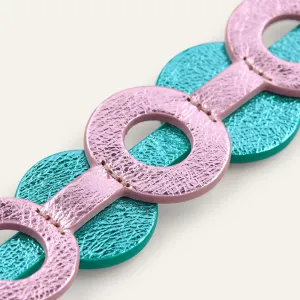 Deco Discs | Metallic Pink Metallic Turquoise with Gold hardware