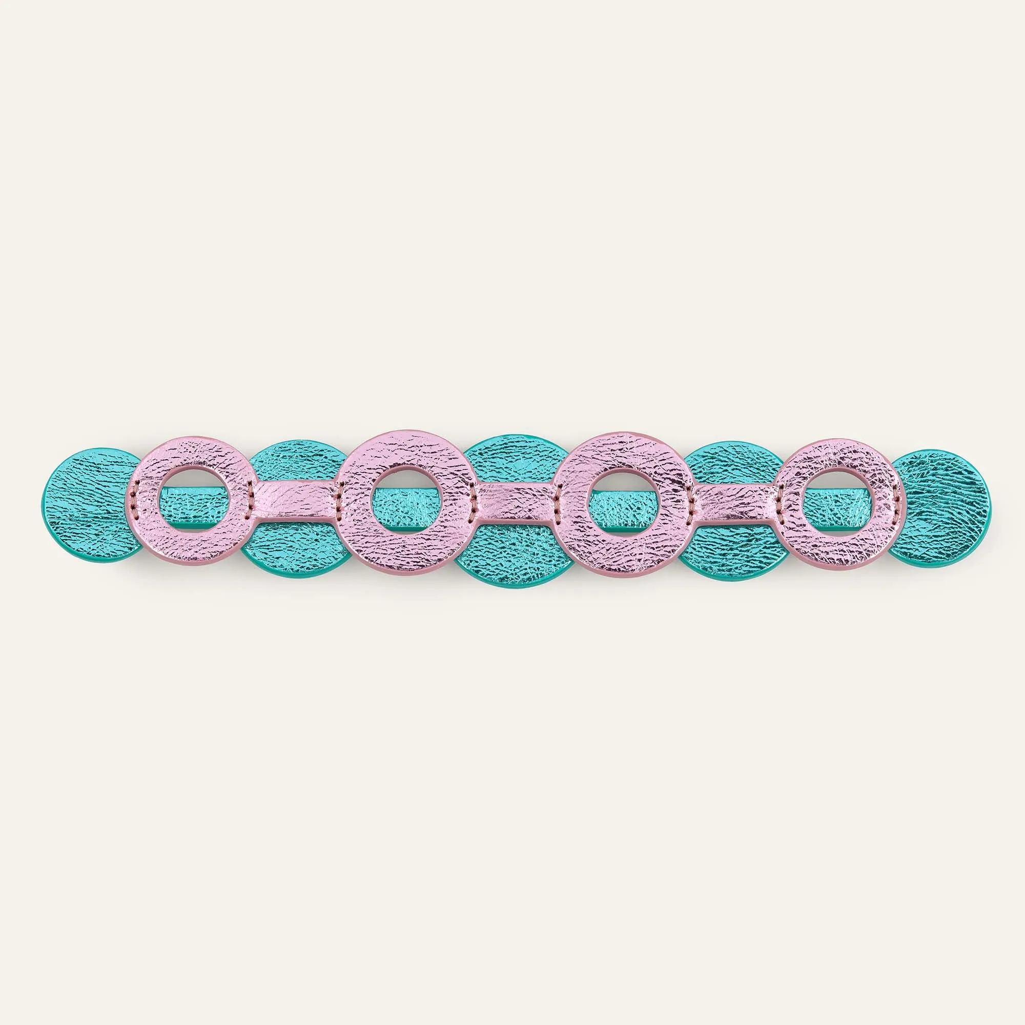 Deco Discs | Metallic Pink Metallic Turquoise with Gold hardware