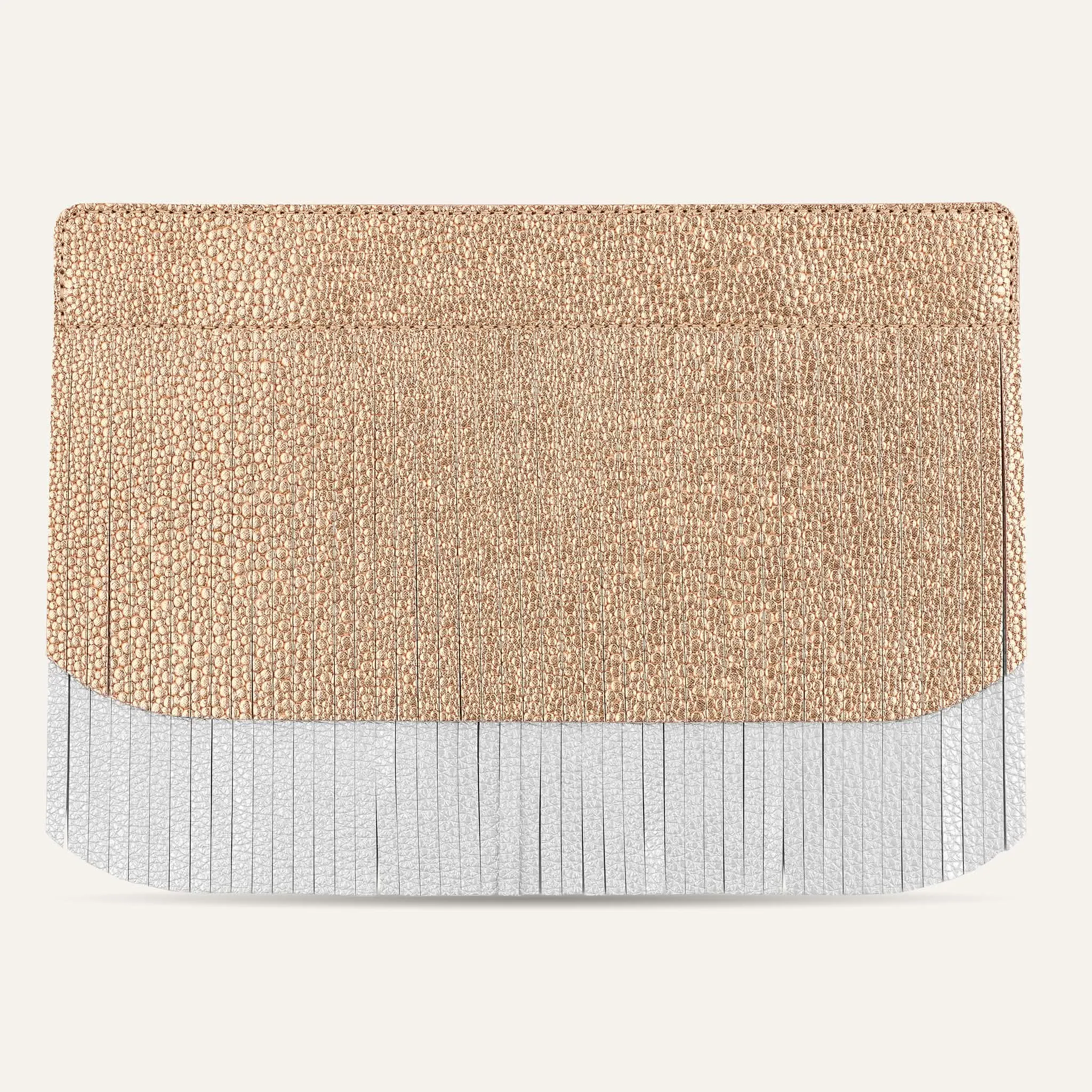 Deco Fringing | Blush Rose Soft Metallic Silver with Silver hardware