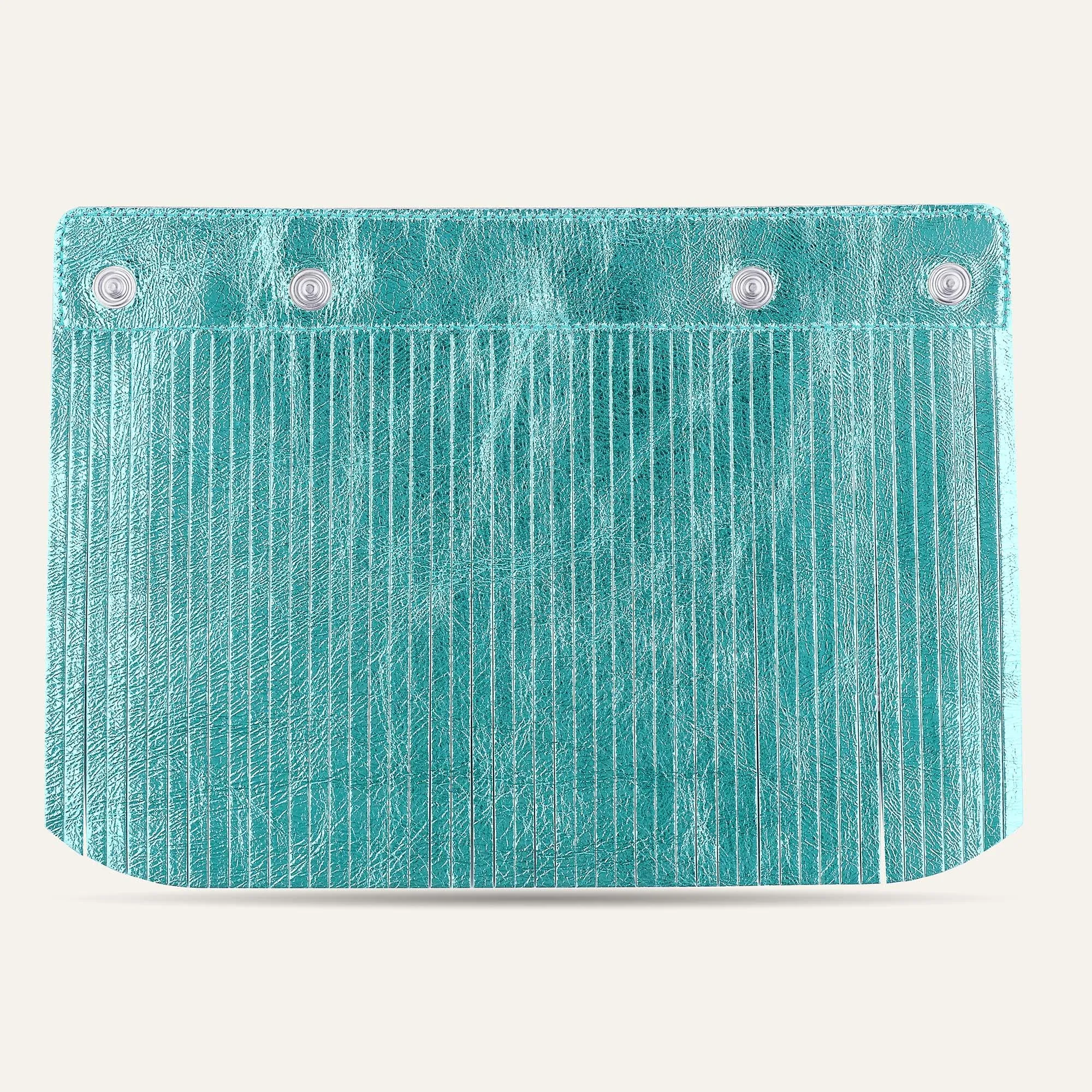 Deco Fringing | Metallic Turquoise Metallic Pink with Silver hardware