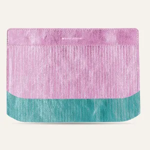 Deco Fringing | Metallic Turquoise Metallic Pink with Silver hardware