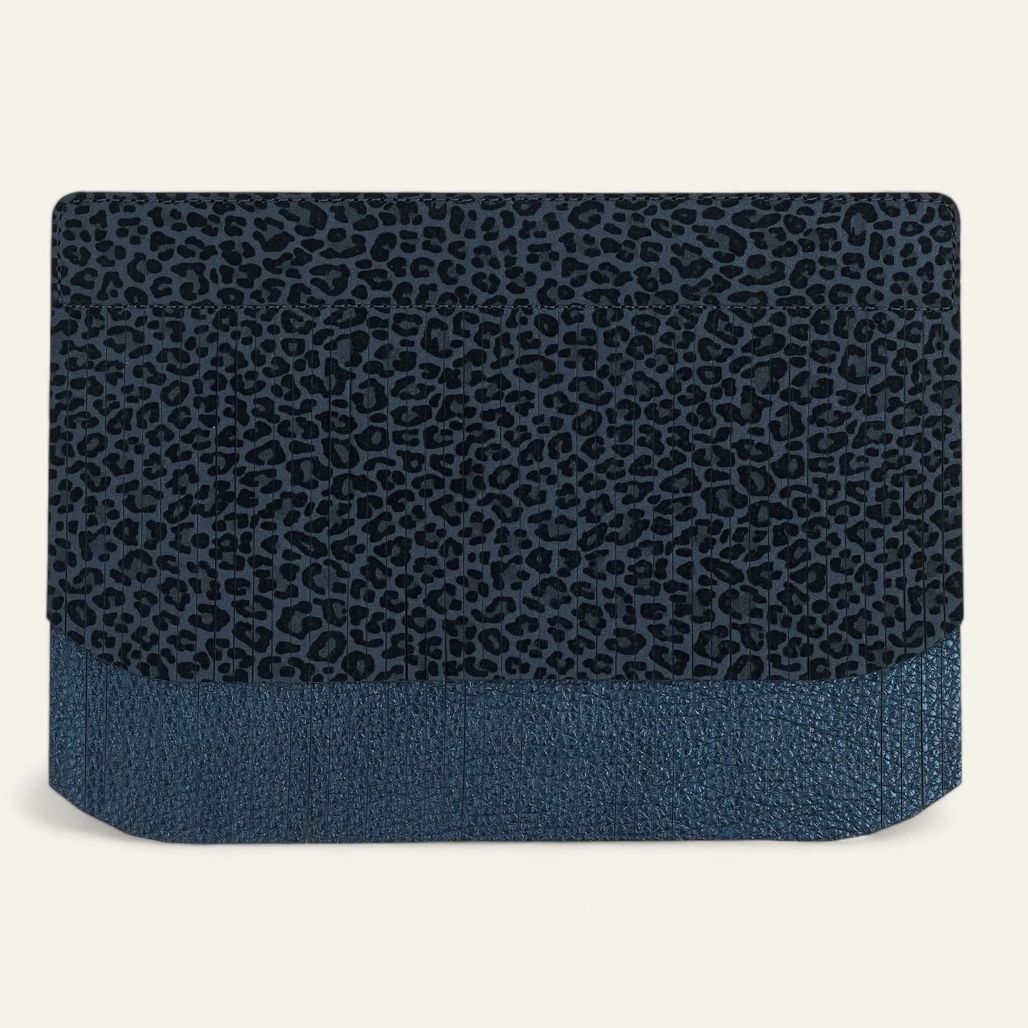 Deco Fringing | Navy Leopard Metallic Navy with Gold hardware