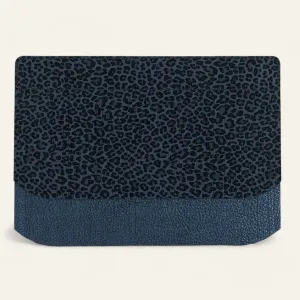 Deco Fringing | Navy Leopard Metallic Navy with Gold hardware