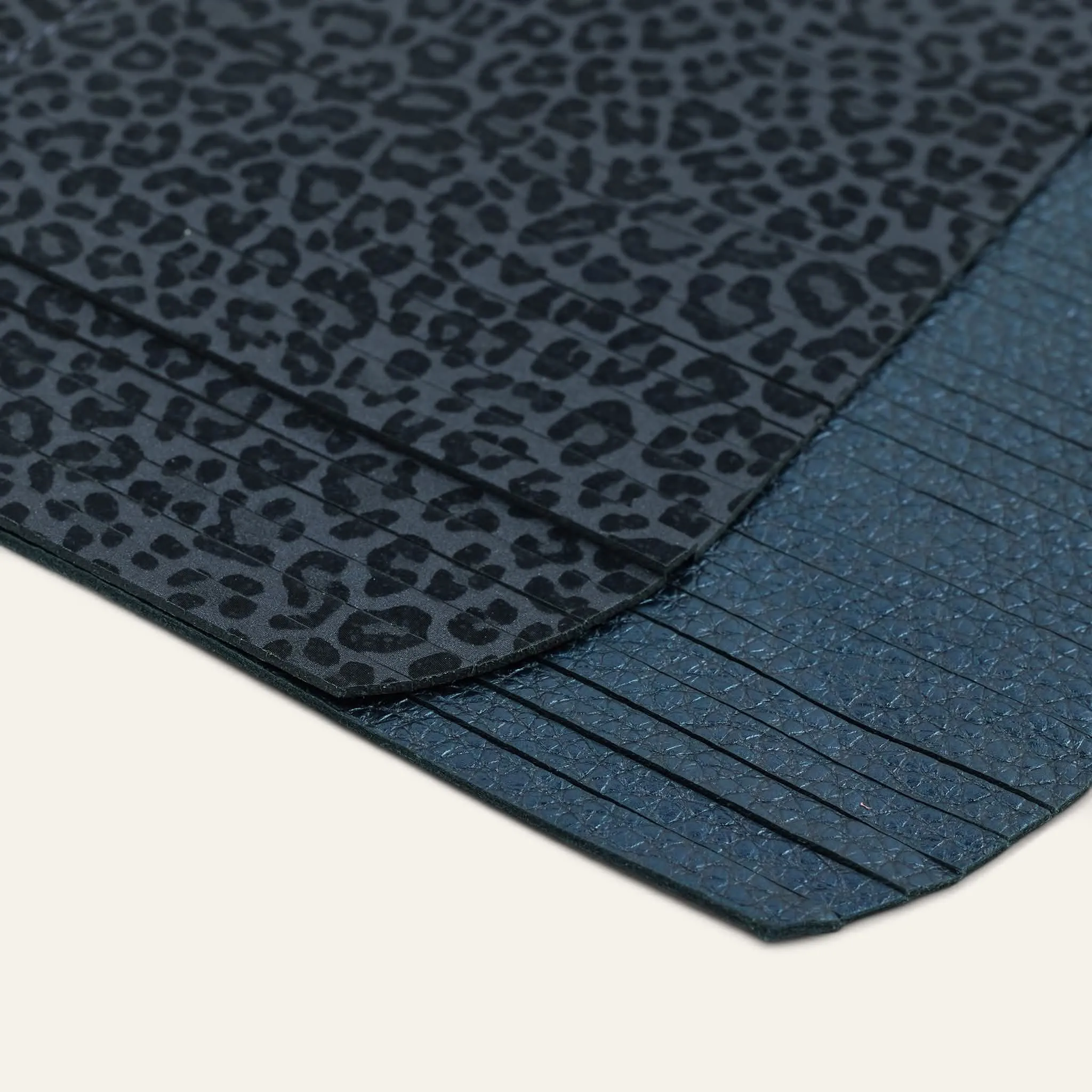 Deco Fringing | Navy Leopard Metallic Navy with Gold hardware
