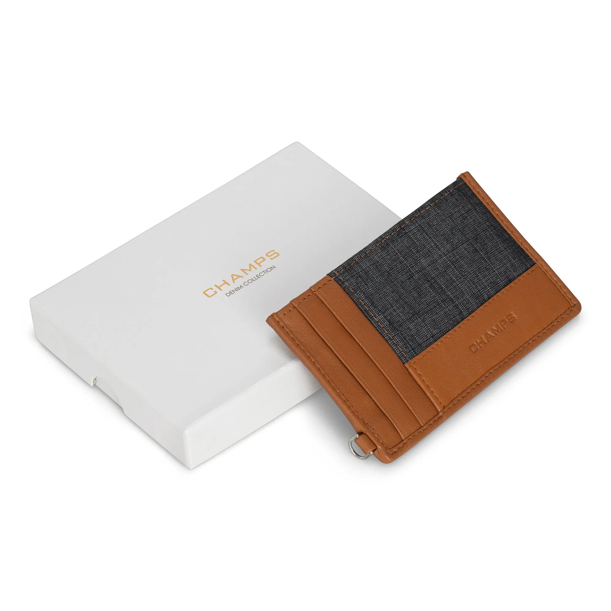 Denim / Leather Slim Cardholder