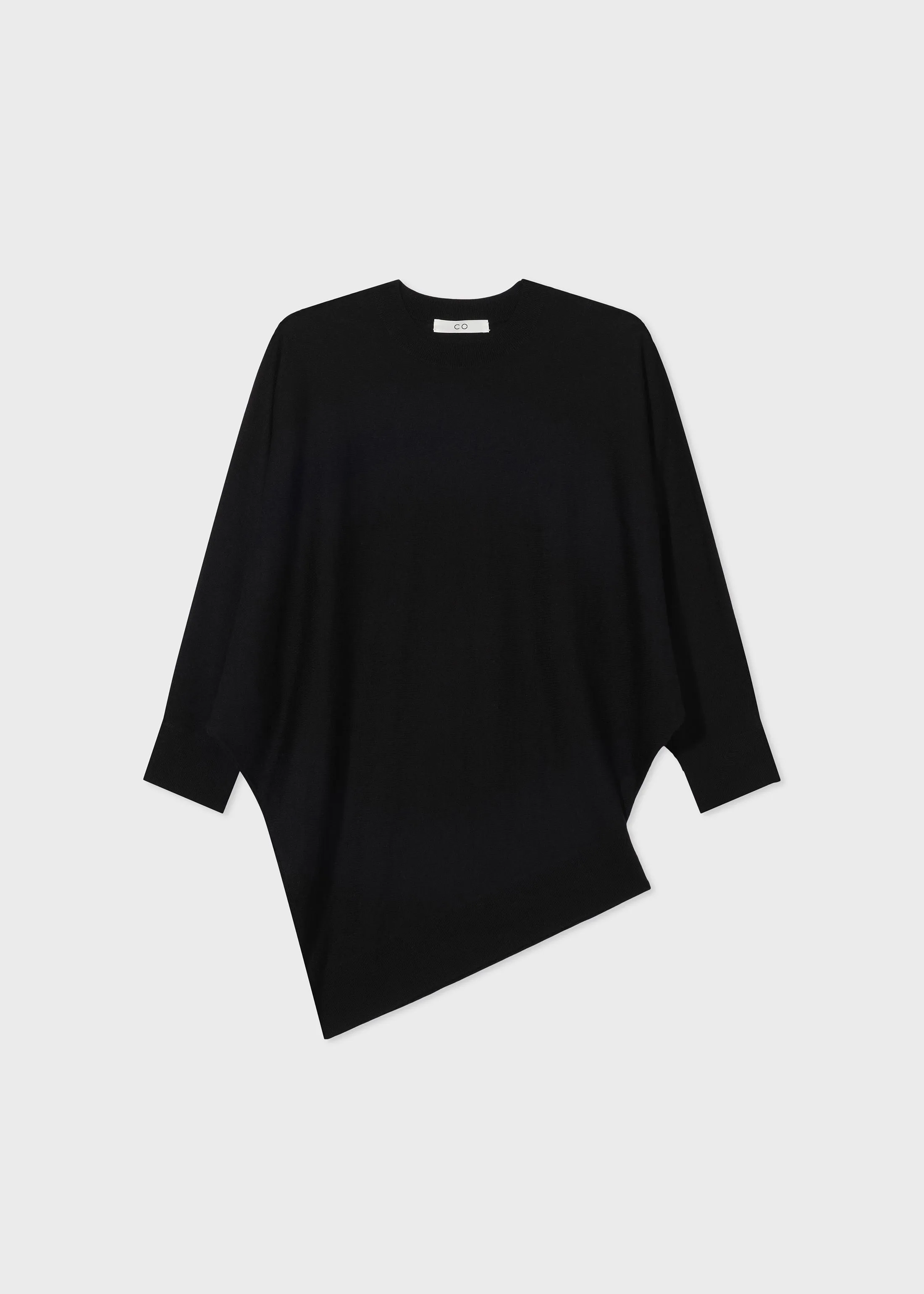 Draped Knit Top in Fine Cashmere - Black