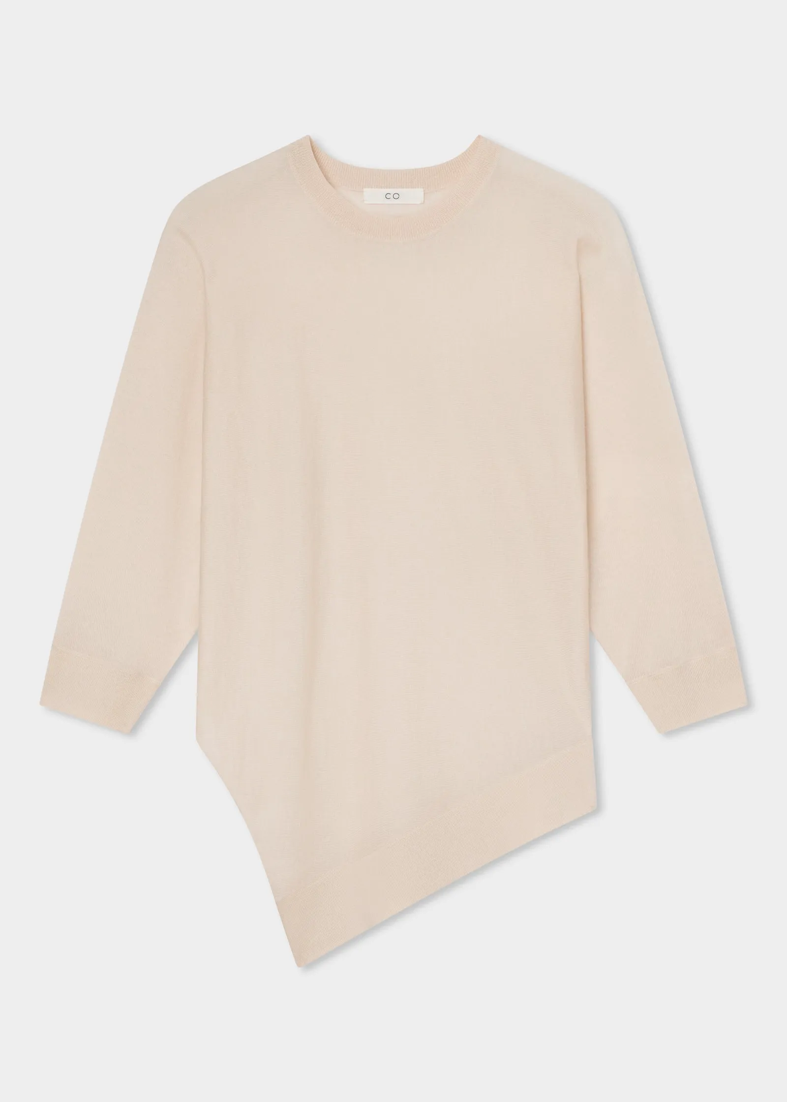 Draped Knit Top in Fine Cashmere  - Pink