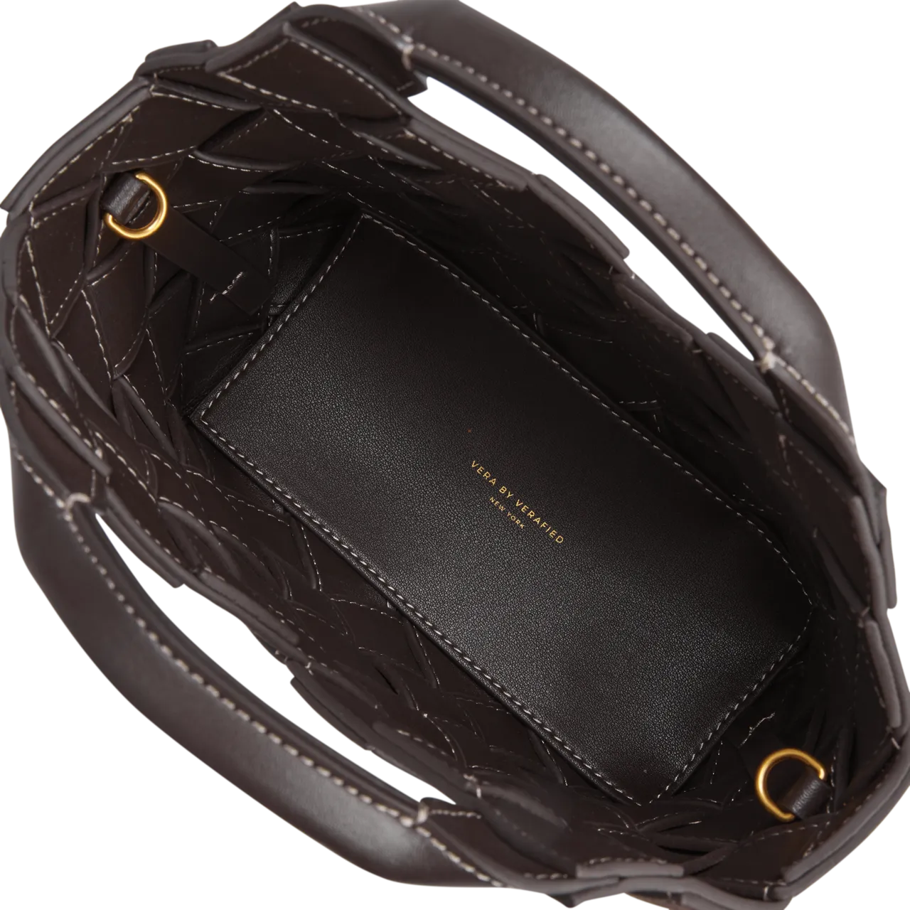Espresso Suede Woven Basket Bag
