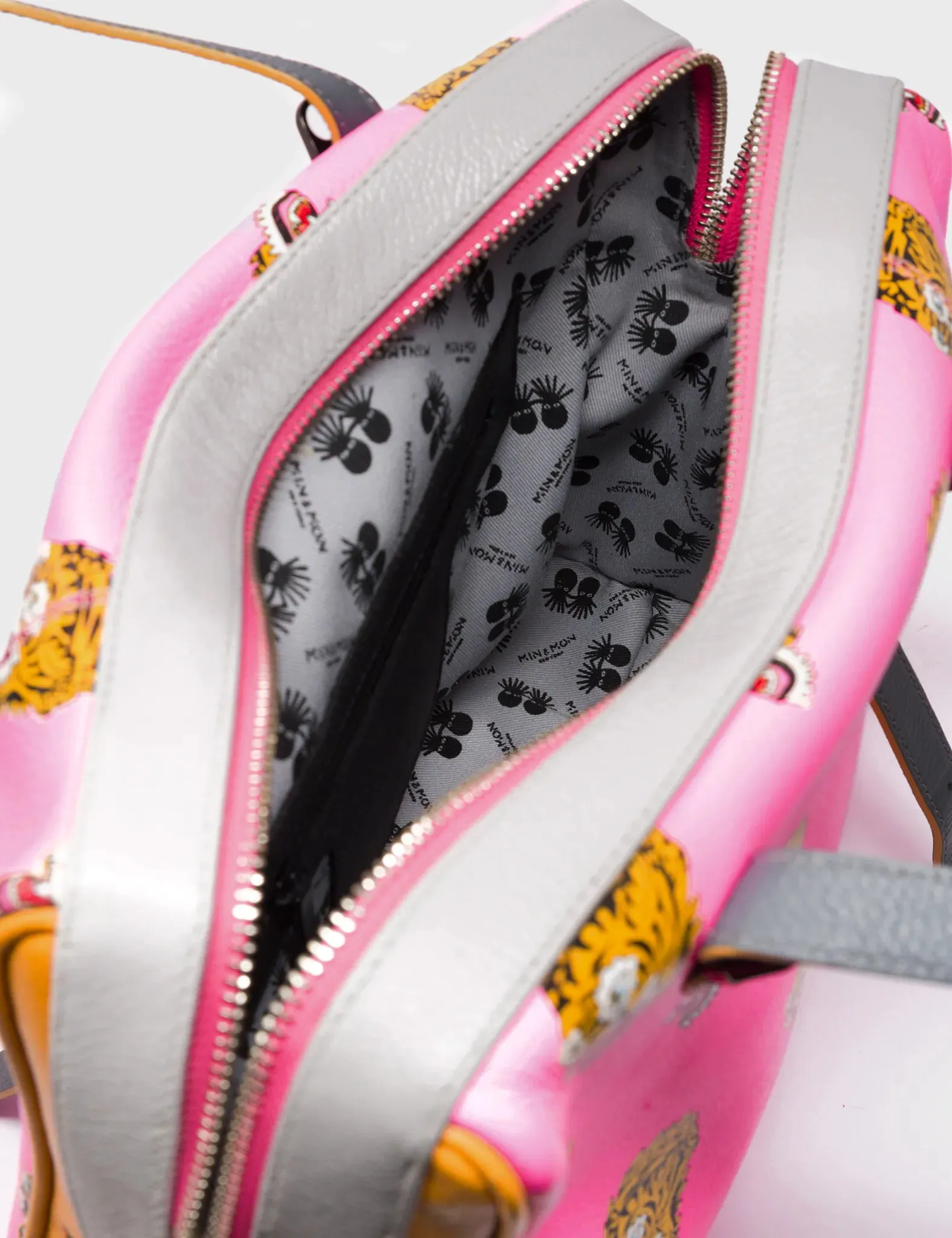 Esther Bubblegum Pink Satchel Bag - Blazing Tiger Print