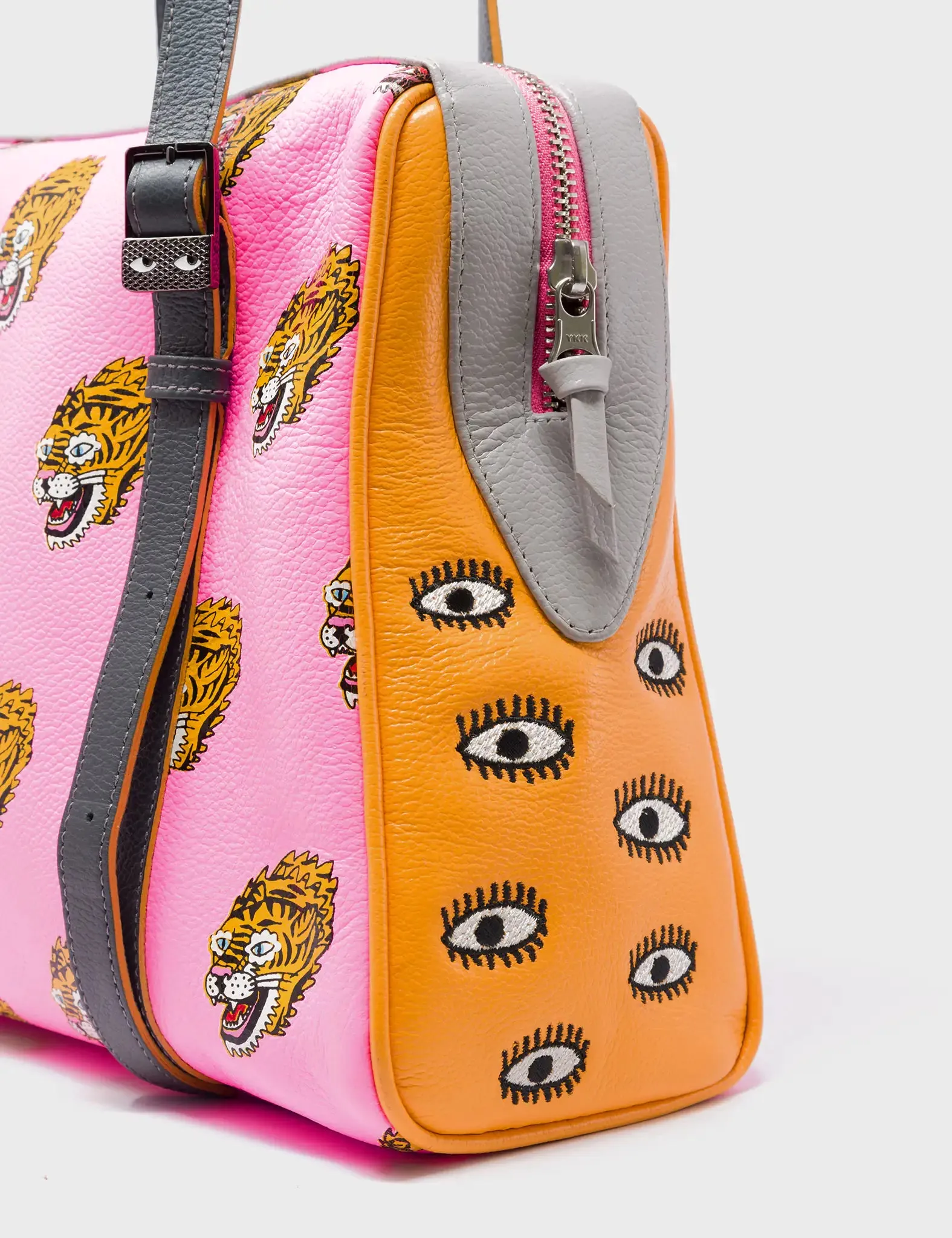 Esther Bubblegum Pink Satchel Bag - Blazing Tiger Print