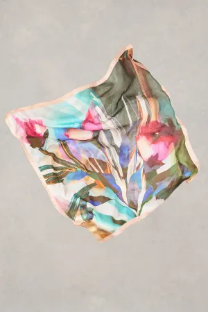 Flower Bed Silk Scarf - Multi