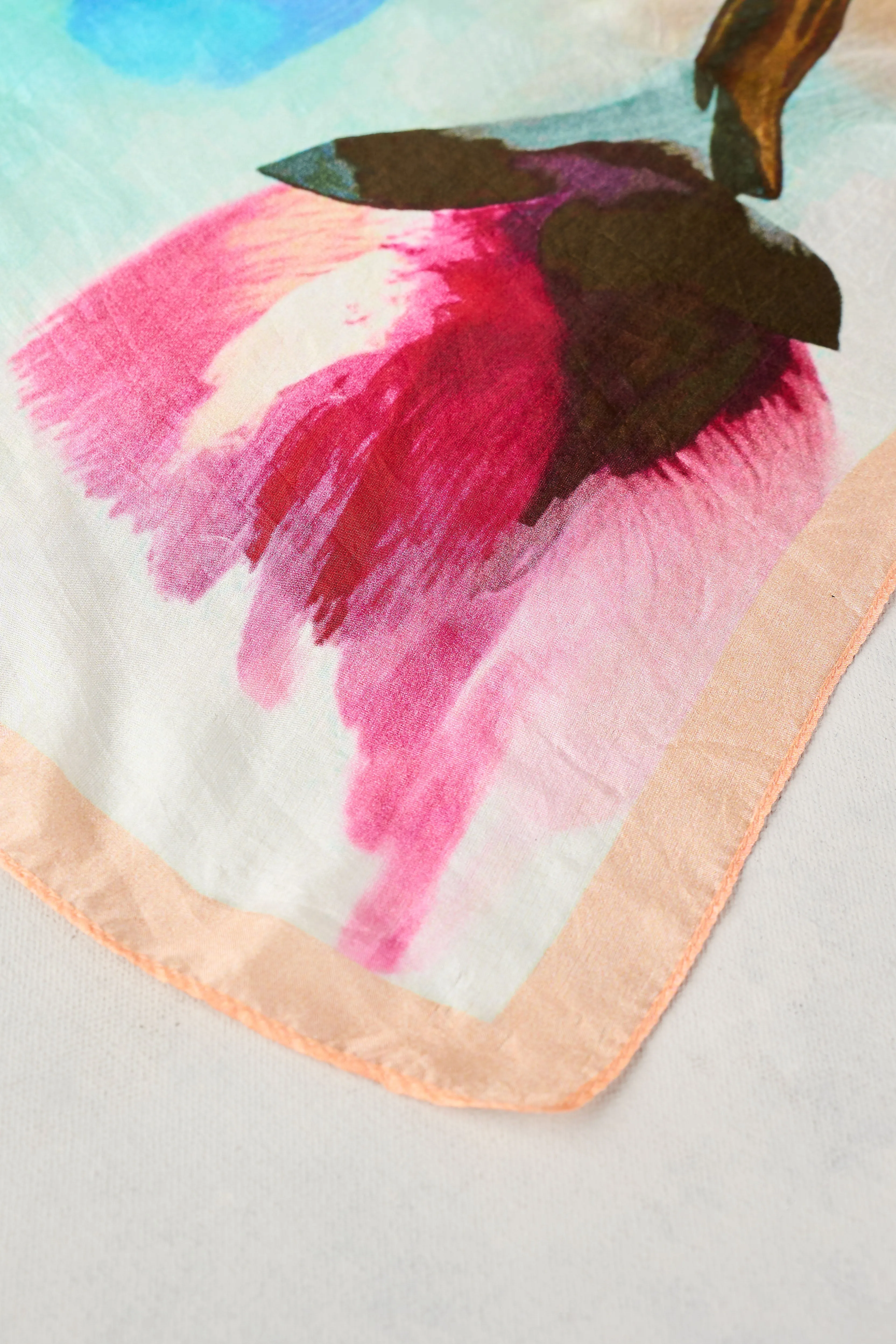 Flower Bed Silk Scarf - Multi