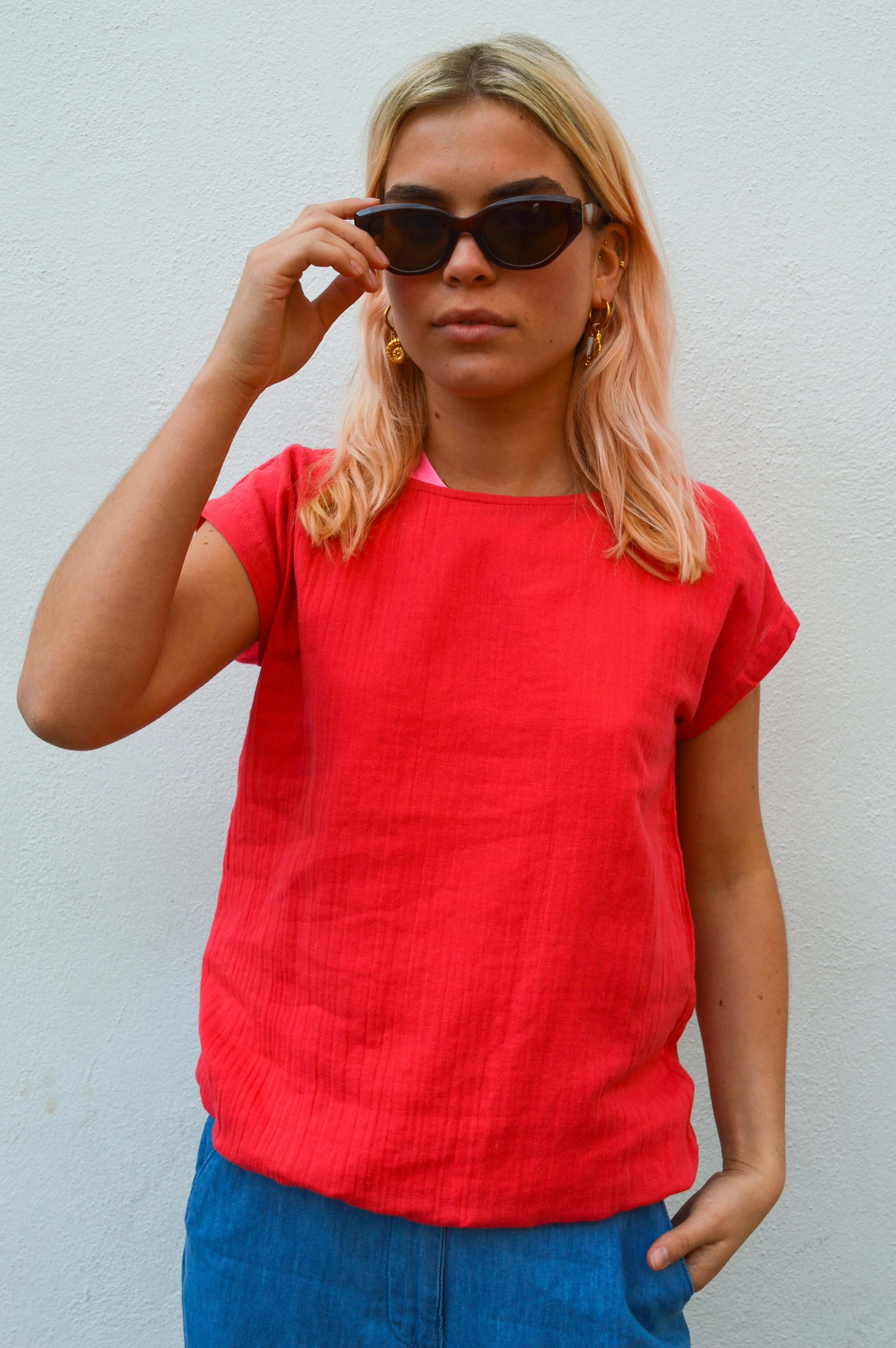 Fransa Manua Teaberry Blouse