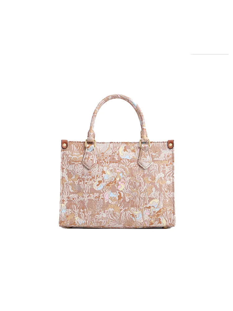 Fresco Jacquard with Leather Medium Tote bag