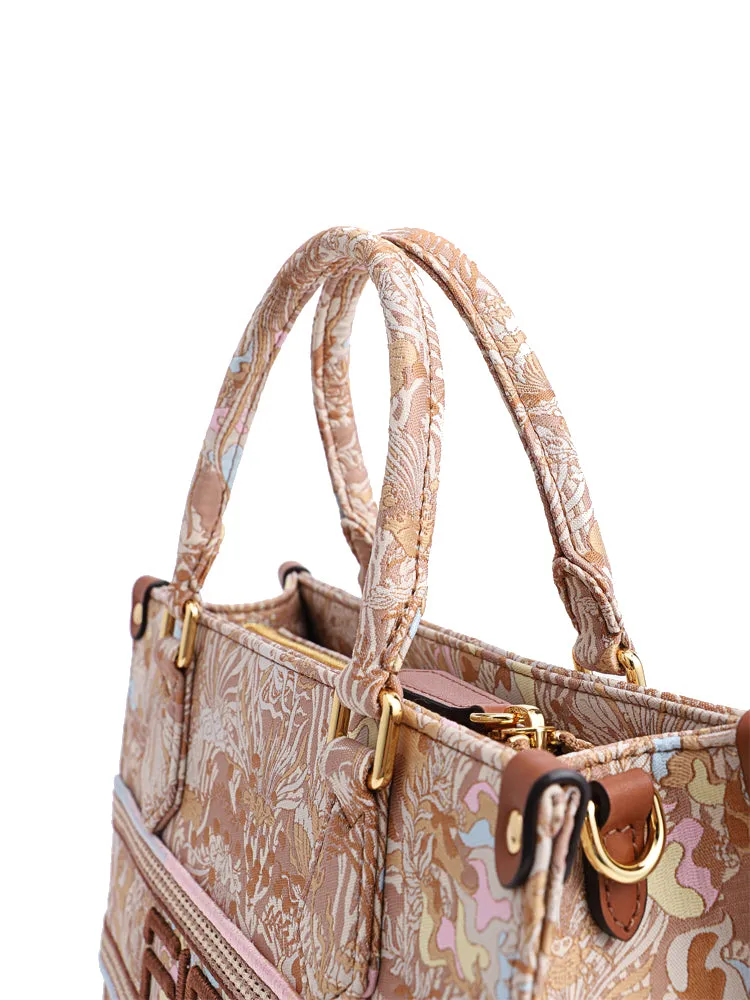 Fresco Jacquard with Leather Medium Tote bag