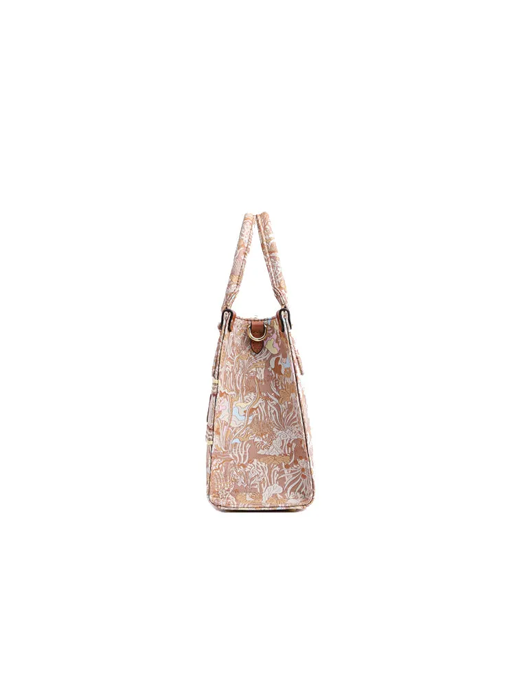 Fresco Jacquard with Leather Medium Tote bag