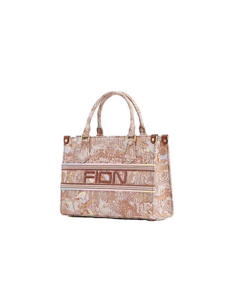 Fresco Jacquard with Leather Medium Tote bag
