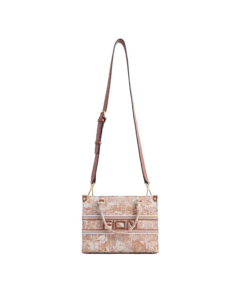 Fresco Jacquard with Leather Medium Tote bag