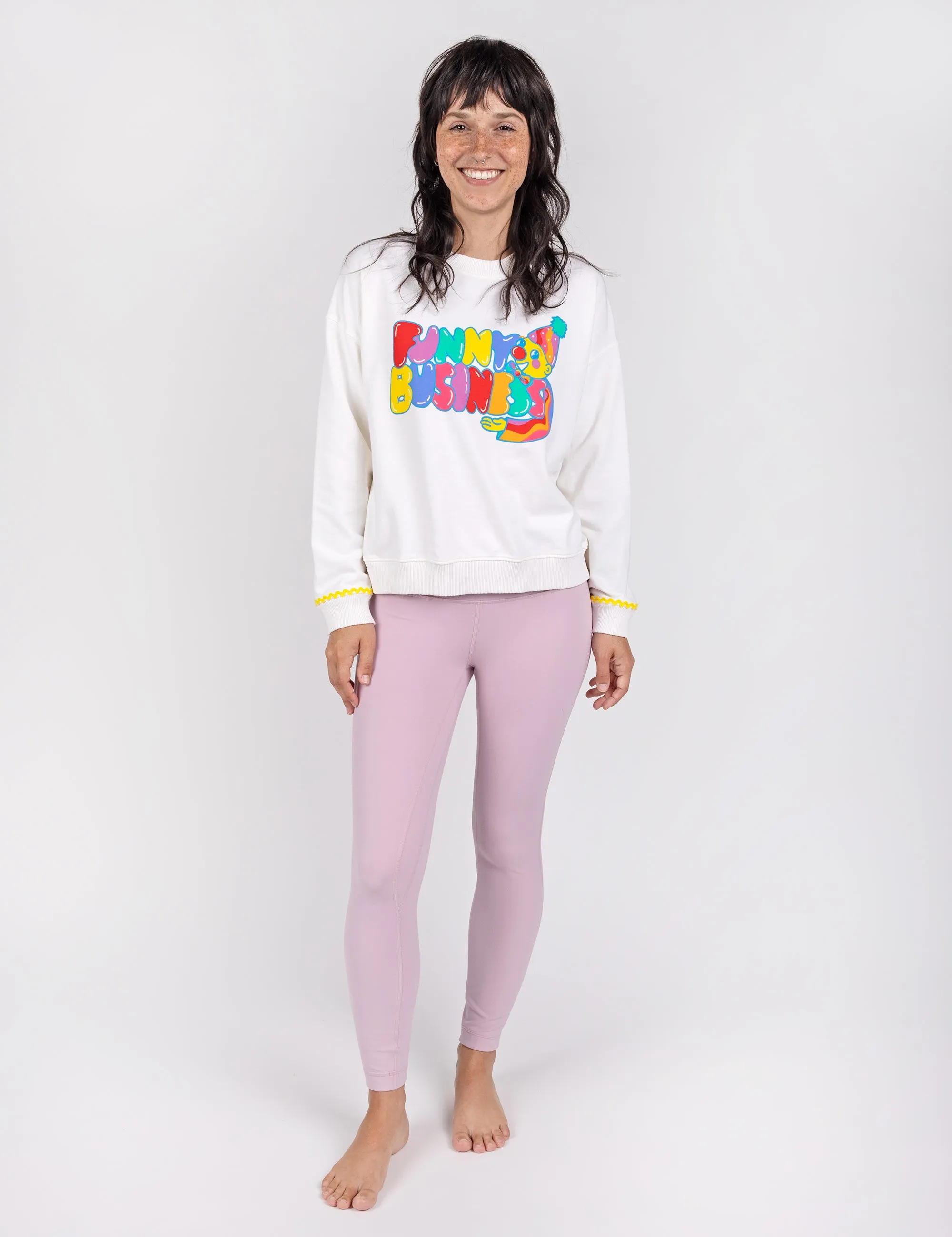 Funny Business Crop Crew Sweatshirt