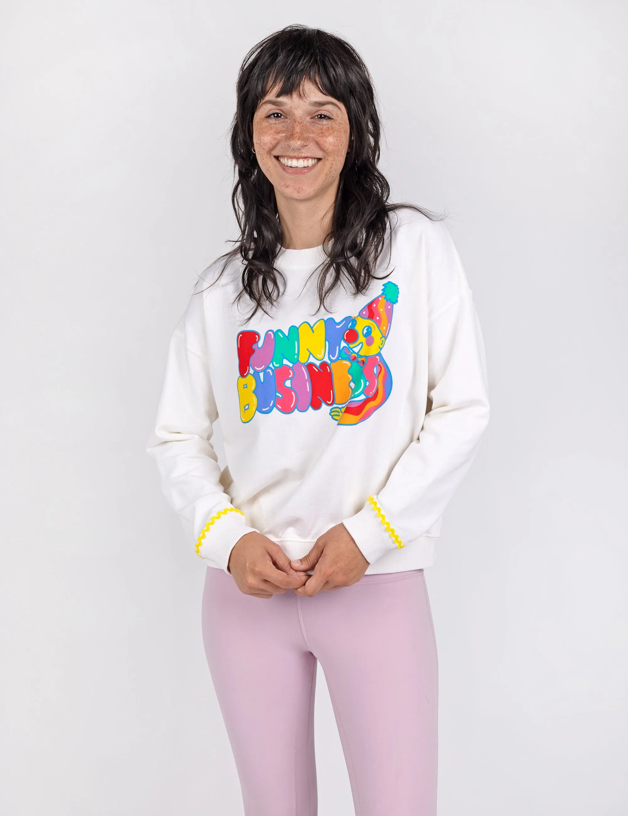 Funny Business Crop Crew Sweatshirt